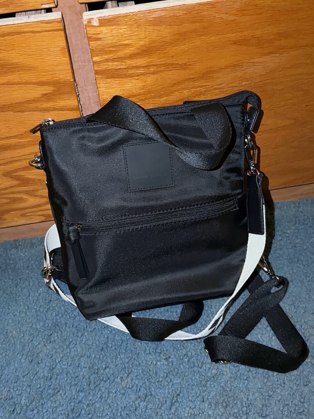 Black Crossbody Nylon Shoulder Bag